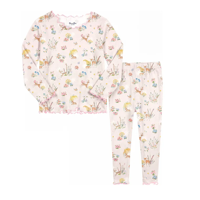 Daydream bamboo long sleeve pajama set — flat lay