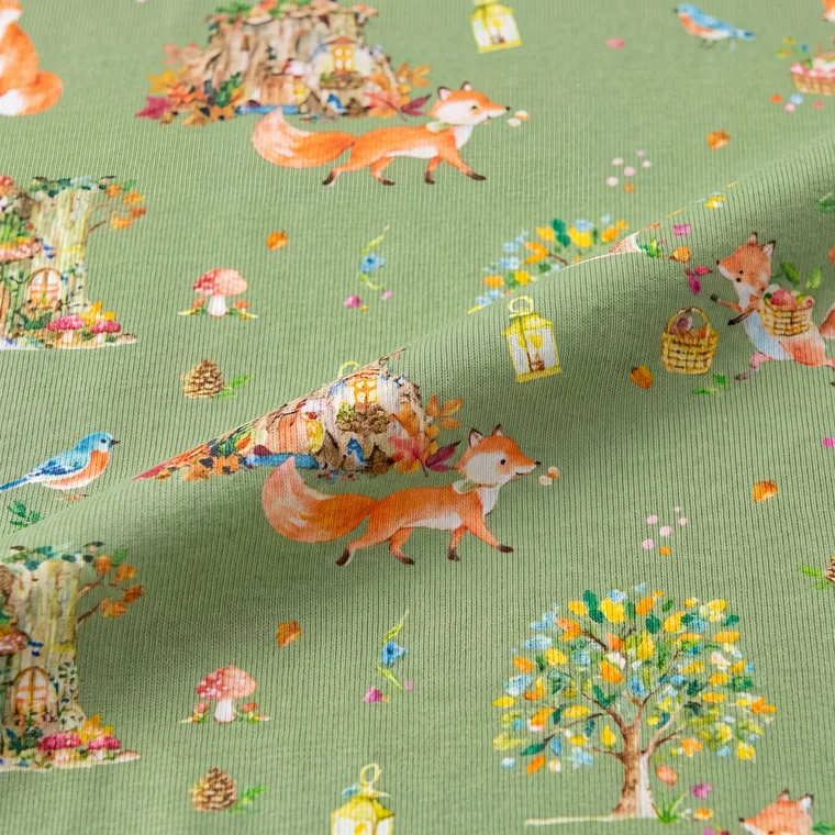 Fox Hollow bamboo long sleeve pajama set — fabric